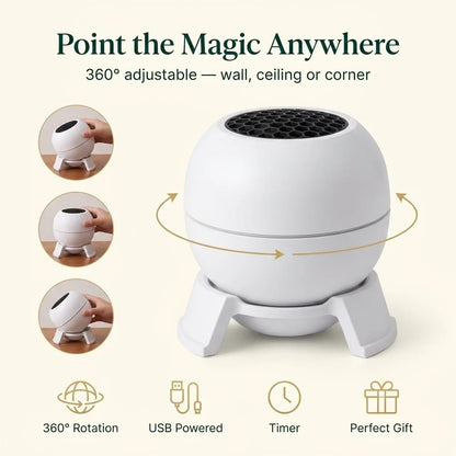 MerryGlow projector 360 degree adjustable on its stand