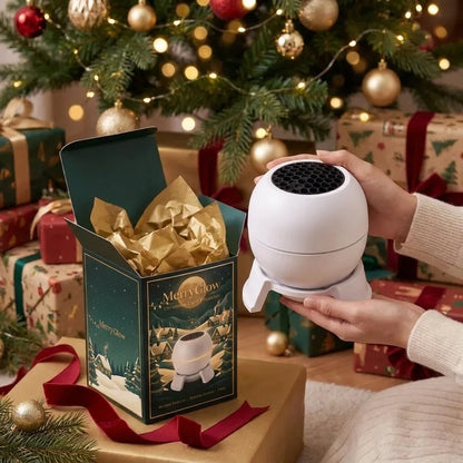Unboxing the MerryGlow projector on Christmas morning